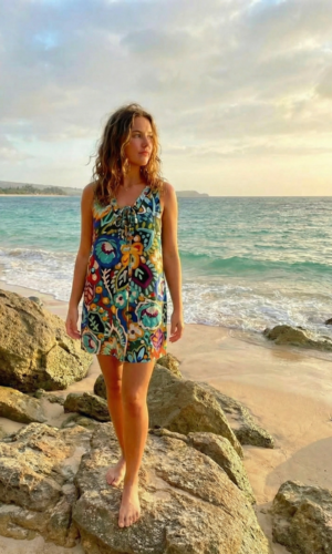 Island Print Summer Dress