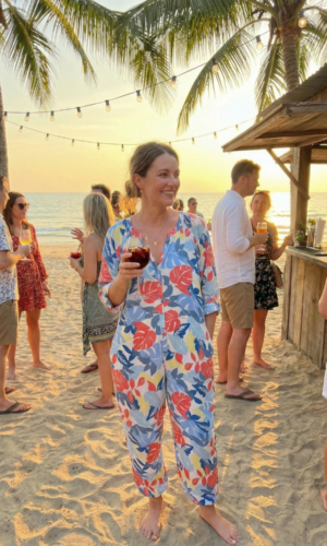 Delicious Rose and Blue Long Pants Suit