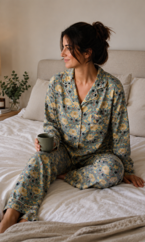 Blue Meadow Floral Sleep Set